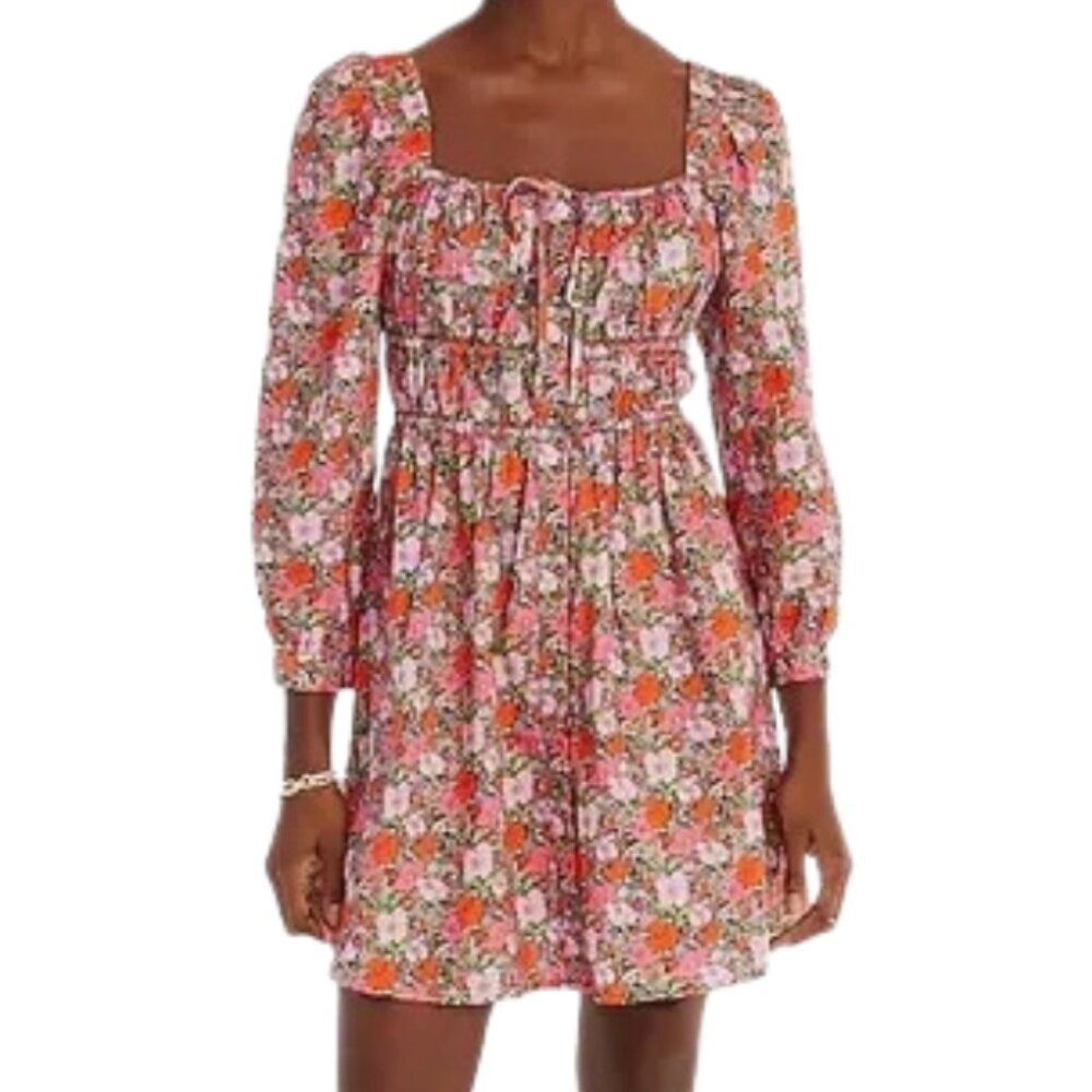 J.Crew x Liberty Meadow Song Cinched-Waist Cotton Mini Dress Size 8